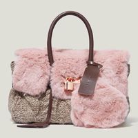 Evening Bags Designer Brands Knitting Faux Fur Women Handbag...