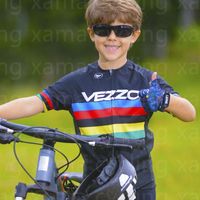 Yarış Ceketler Çocuklar Yaz Bisiklet Formaları Vezzo Çocuk Kısa Kollu Ropa Ciclismo Maillot Tops Hızlı Kuru Nefes Pro Ekibi MTB Giyim