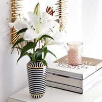 Vases Classic Black And White Gold Stripe Ceramic Flower Vase For Home Living Room Office Wedding Soft Ornament Decoration Accessories