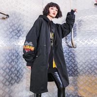Kadın trençkotlar rüzgarlık kadın uzun bölüm 2021 sonbahar Hong Kong tarzı gevşek uzun kollu hip-hop gelgit marka bf ceket