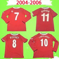 Manchester United soccer jersey uzun kollu 05 06 RONALDO v. Nistelrooy ROONEY Solskjaer RETRO MANCHESTER 2005 2006 UNITED FUTBOL GÖMLEK Vintage futbol forması kırmızı MAN UTD