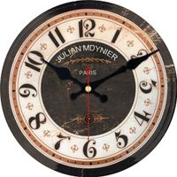 壁掛け時計ぼろぼろ時計ラージブラックパリの花輪ラウンドレトロなアラブローマ数字リビングルームウォッチギフト