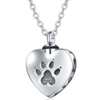 Pendant Necklaces Love Heart Pet Cremation Urn Necklace Gray...