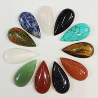 fashion Mixed Natural stone 15*30mm CAB CABOCHON teardrop loose beads Whole opal/pink crystal 20pcs/lot