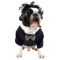 Cão vestuário moda animal de estimação manter quente natal suéter outono e inverno gato cavalheiro vestuário bownknot roupa clássico ropa perro
