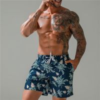 Men's Shorts Hommes 2021 Trend Jeunesse Beaside Pantalon Beach Pantalon Plus Taille Print Prise rapide à cinq points