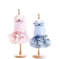 개암 의류 따뜻한 스커트 판매 럭셔리 디자인 애완 동물 의류 파란색과 핑크 색상 S-XL 크기 슈퍼 편안한 드레스