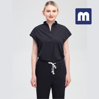 Medigo 002 Dames tweedelige broek Solid Color Spa Threaded Clinic Work Suits Tops + Pants Unisex Scrubs Pet Nursing Hospital Uniform
