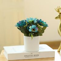 Flores decorativas guirnaldas flor artificial, pequeña flor de sol bonsai, 16 cm, escritorio, mesa de comedor decoración, jardín paisajismo po