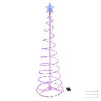 5FT Spiral Led Light Show Drzewo Multicolor z gwiazdą Finial Boże Narodzenie Lampa Zegar Bateryjnie Zasilany Wakacyjny Wystrój Party