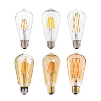 Bulbs ST64 LED Edison Filament Light Bulb Clear Golden Dimmable E27 220V 4W 6W 9W Blubs 360 Degree Energy Lamp