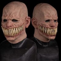Máscaras de fiesta adulto horror truco juguete aterrador punta látex máscara diablo cara cubierta terror espeluznante broma práctica para los juguetes de broma de Halloween