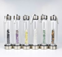 Natural Quartz Gem Glass Water Bottle Direct Drinking Glass ...