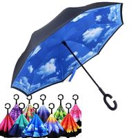Guarda-chuvas moda reversa guarda-chuva chuva c estilo invertido parasol carro à prova de vento para mulheres e homens