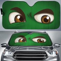 Automobile ombrellone divertente 3D Green Eyes Print Pellicola Proteggi d'interni Universale parabrezza Parabrezza per riflettore di calore pieghevole