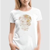 T-shirts Rhinestone Studs sockerskalle t-shirt mens guld på godis tee s till 4xl