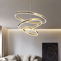 Modern enkel kreativ LED akryl matsal ljuskrona hängande lampor cirkel levande sovrum mode belysning tre ringar av kondole ljus