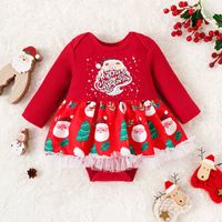 عيد الميلاد prmpers الاطفال عيد الميلاد اللباس الأزياء حللا طفل الفتيات لطيف الشتاء طويلة الأكمام الملابس أنماط chidren 2 ألوان