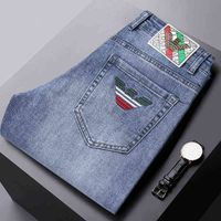 e primavera outono jeans marca jeans elásticos casuais slim pequeno pé pé