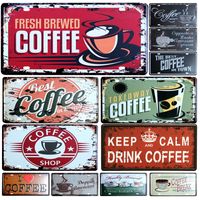 Hot Coffee License Plate Store Bar Wall Decoration Tin Sign ...