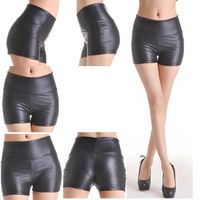 Shorts femininos cintura alta para mulheres espólio de verão estilo coreano sexy preto esportes de moletom couro