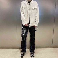 [DARKACTOR]Galerydept style stitching deconstruction wash splash high street straight jeans WNIT md