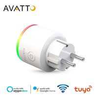 AVATTO Smart Plug Wifi socket with Power Monitor,16A EU RGB Tuya Life Outlet Home Alexa Voice Remote Control 210724