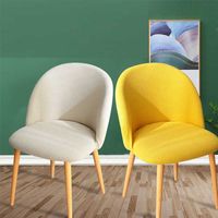 Duckbill Polar Fleece Curved Back Office Chair Cover Low Round Botton Seat Slipcover Shell Chairs Covers Big Elastic 220111