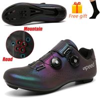 Discolor Cycling Shoes MTB Sneakers Man Mountain Bike Shoes SPD Cleats Road Bicycle Sports Outdoor Training Cycle Sneakers