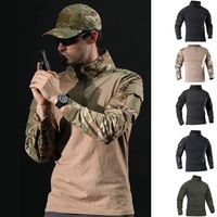 2021 Nieuwe Amerikaanse Leger Militaire Camo Uniform Men Multicam Black Bullet Proof Vest Tactisch Shirt Combat Tops Lange Mouw Kleding Battle Gear II3W