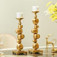 Candle Holders Outdoor Large Holder Stand Gold Modern Metal Romantic Dinner Windproof Geometric Velas Home Decor Eg50zt