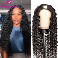 Funky Girl Water Wave U Part Wig Human Wigs For Black Women Brazilian Remy Pre Pluck With Baby Hair 2x4 150 Density