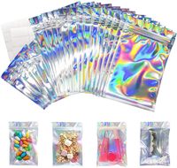1000 peças sacos de armazenamento embalagem holográfica mylar saco para armazenamento de alimentos (cor do arco-íris, 3 x 4 polegadas)