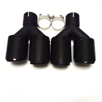2 pezzi: universale Akrapovic Dual Shoppler di scarico Suggerimenti in fibra di carbonio + scarichi automatici in acciaio inox nero