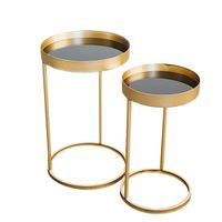 Living Room Furniture Foldable Sofa Balcony Tray Gold Coffee Small Accent Folding End Metal Round Modern Side Table For Bedroom