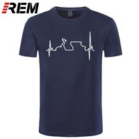 REM Cotton T Shirt Funny Heartbeat T- shirts Men Harajuku Hip...