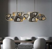 Neuheit Postmoderne LED-Kronleuchter Esszimmer Wohnzimmer Kreative langes hängendes Licht Restaurant Bar Cafe Kristall Luxus Pendelleuchte