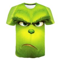 New 3D printed T-shirt movie green grinch T-shirt top fashion cute animal pattern men and women fashion clothing T-shirt