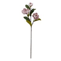 Fiori decorativi ghirlande decorazione falsa decorazione magnolia artificiale schiumoso feeling 3 teste oversize grande con foglie di simulazione pianta
