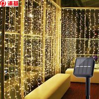 3x2 / 3x3m Solarbetriebene LED-Eiszapfen-Vorhang-Zeichenleiste 8 Modi Wasserdichte Garten-Hochzeits-Party-Weihnachtsgirlande Licht