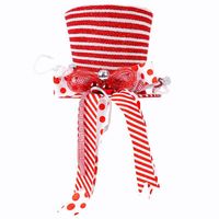 Juldekorationer Träd Topper Retractable Top Hat Xmas Treetop Star med Bow-Knot Ribbon Angel Doll Led Glowing Holiday