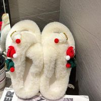 슬리퍼 플러시 숙녀 따뜻한 비 슬립 플립 플롭 플랫 바닥 여성 샌들 캐주얼 홈 슬라이드 YTMTLOY 실내 겨울 Zapato Mujer