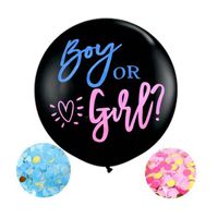 Party Decoration 36inch Black Gender Reveal Latex Balloons Boy Or Girl Bomb Ballon For Baby Blue Pink Confetti Decor Supplies