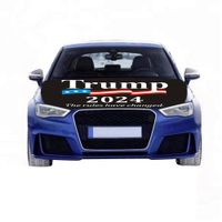 Trump Verkiezing 2024 Hood Vlag Verkiezing Auto Enginee Cover Vlaggen Wasbaar en Droger Safe Easy Install and Removal Campaign Banner