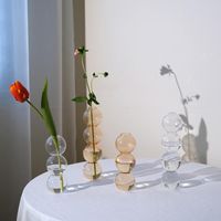 Jarrón de flores de los jarrones para la decoración de la boda Center pieza de cristal de la mesa de rosa adornos de mesa de escritorio