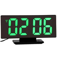 Alarme LED électronique multifonction grand écran LCD horloge de table numérique avec câble USB Calendrier 210310