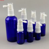 Blue Glass Empty Bottle Oral Ear Throat Nose Sprayer white pump for Water Based Solution 10ml 20ml 30ml 50ml 500pcshigh qualtity