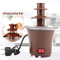 Pişirme Pasta Araçları DIY 3-Tier Çikolata Çeşmesi Fondü Mini Choco Şelale Makinesi Üç Katmanlar Çocuk Düğün Doğum Günü Isı Ezmek AB