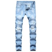 Men&#039;s Plus Size Pants Casual Slim Trousers Pattern Printing Nightclub Men Jeans Skinny Denim Street Wear