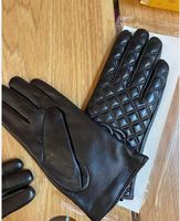 Women winter Luxury sheepskin Leather Gloves Designer Genuin...